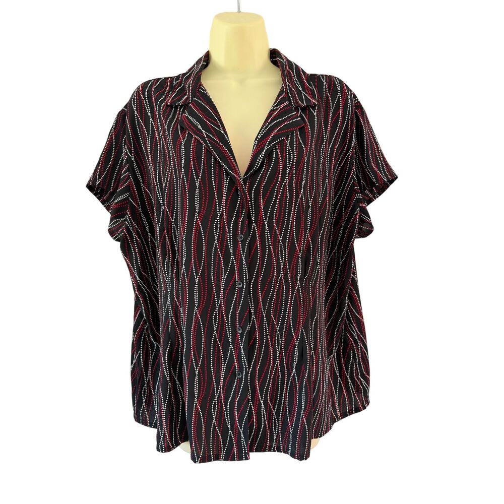 Covington Woman Artsy Dot Print Blouse Size 20-22W